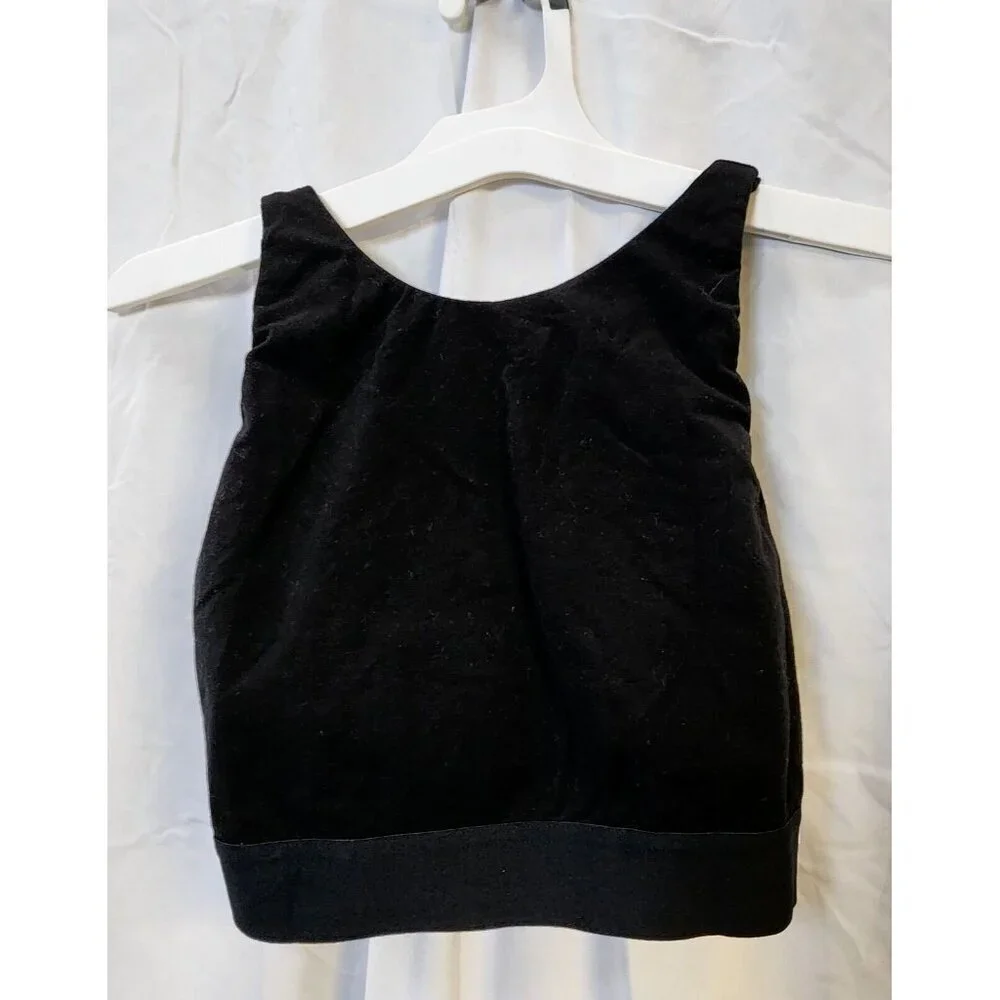 New Auden Women's Black Round-Neck Unlined Racerback Bralette Size XS